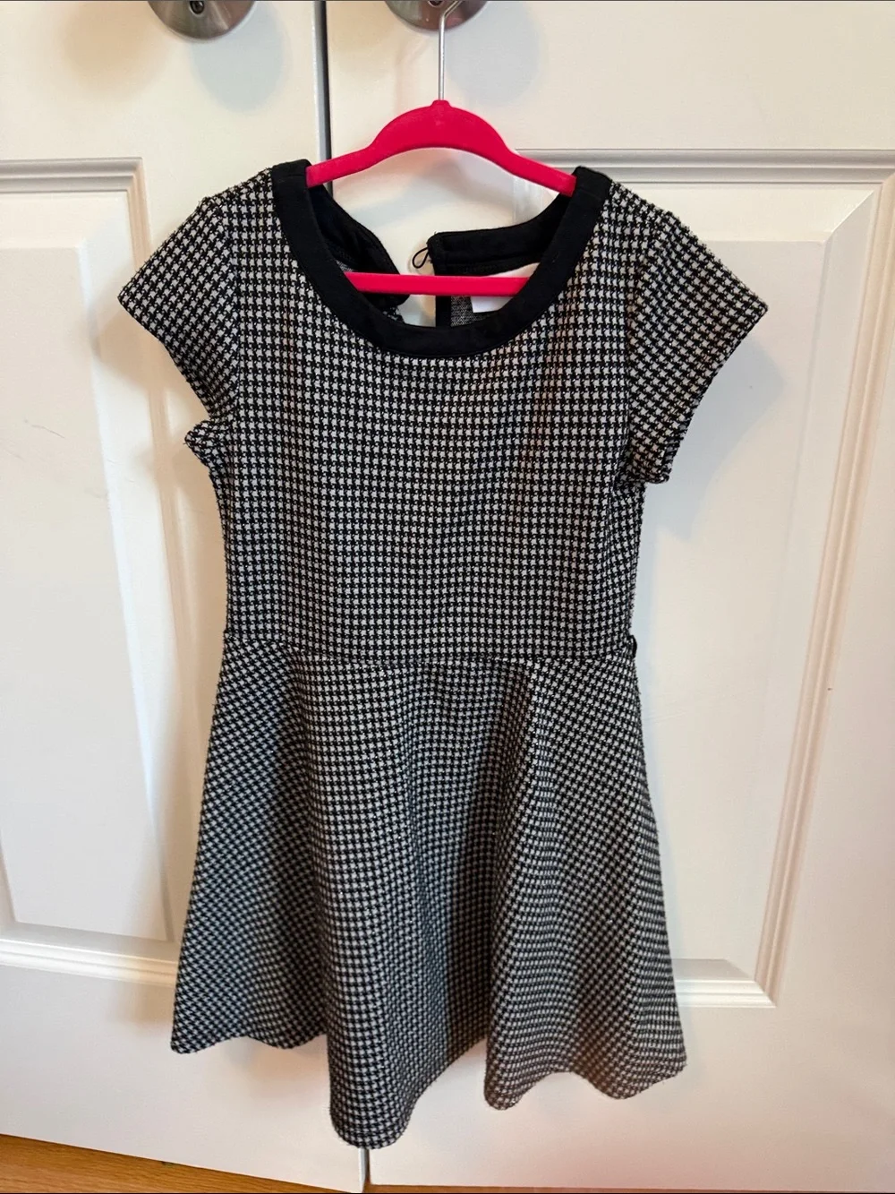 The Children's Place Black & White Houndstooth Fit-and-Flare Dress